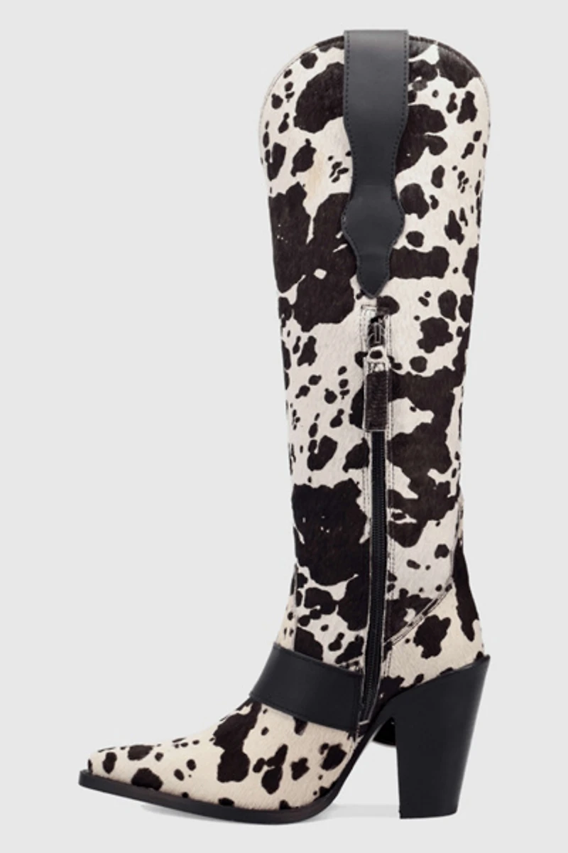 Dingo Spur Crazy Buckled Leather Cowboy Boot