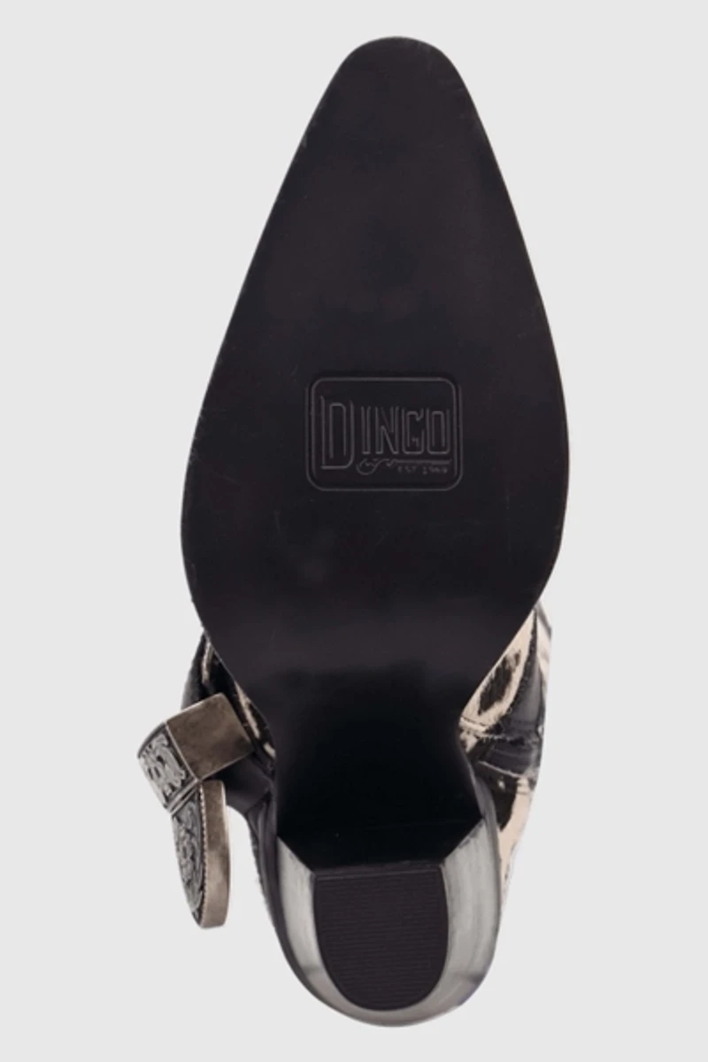 Dingo Spur Crazy Buckled Leather Cowboy Boot