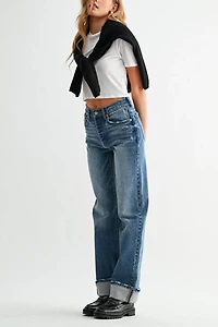 Jemina The Cuffed Wide Leg Jean
