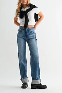 Jemina The Cuffed Wide Leg Jean