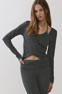Personal Code Willow Stripe Jersey Layered Surplus Top