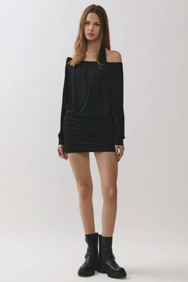 Personal Code Nyx Halter Neckline Layered Mini Dress