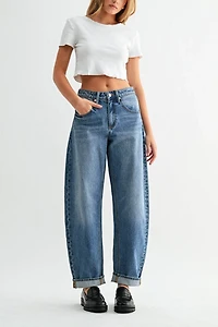 Jemina Denim High Rise Barrel Jean