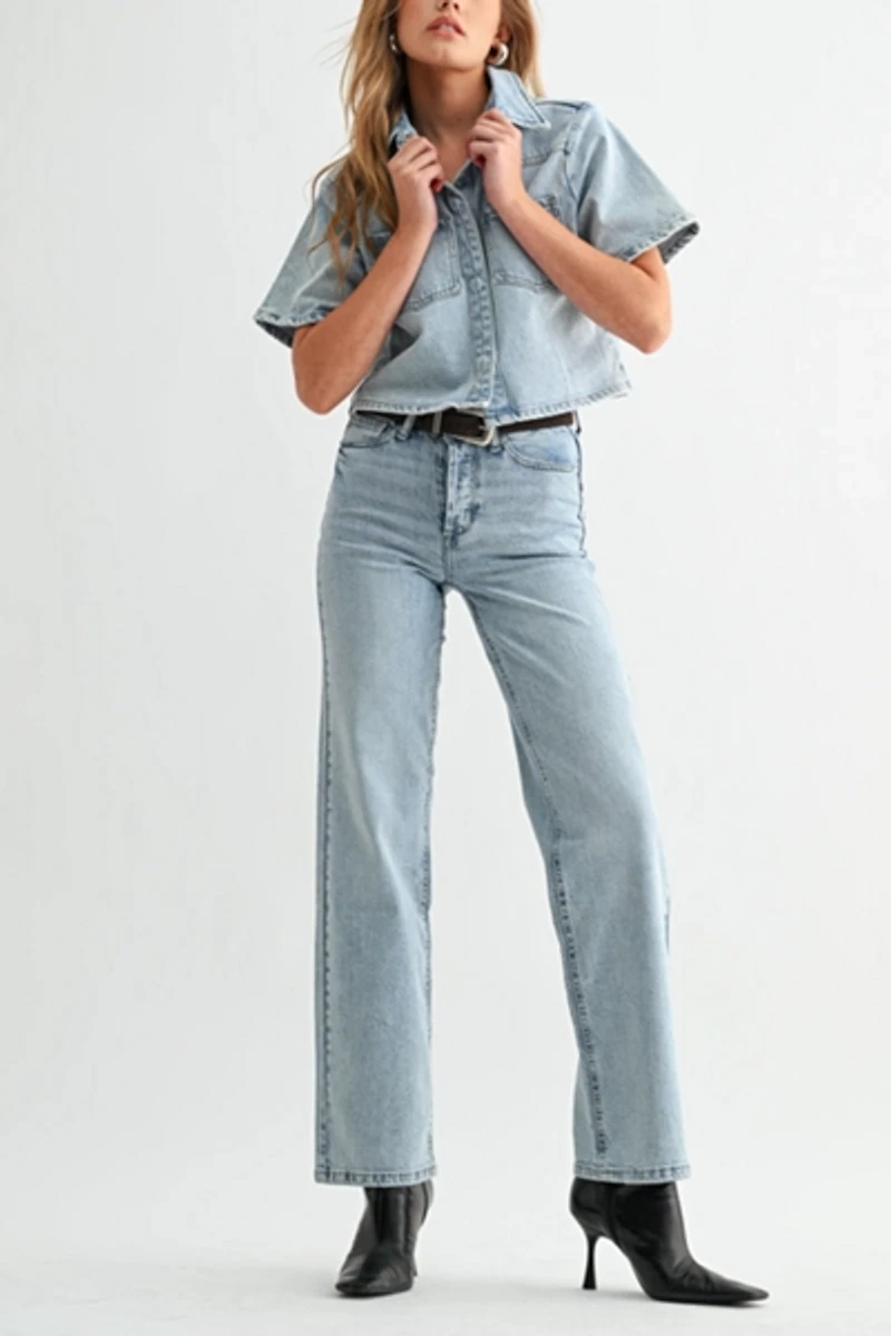 Jemina Denim High Rise Straight Jean