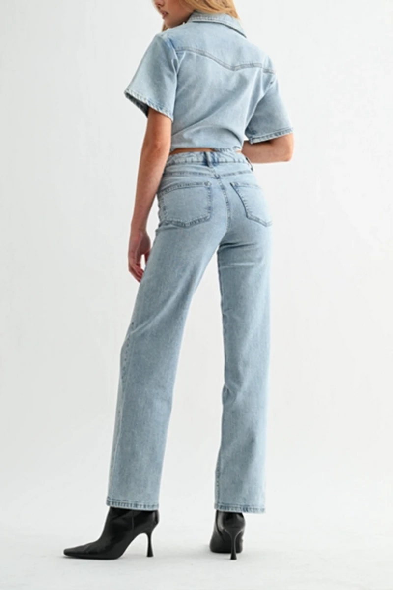 Jemina Denim High Rise Straight Jean