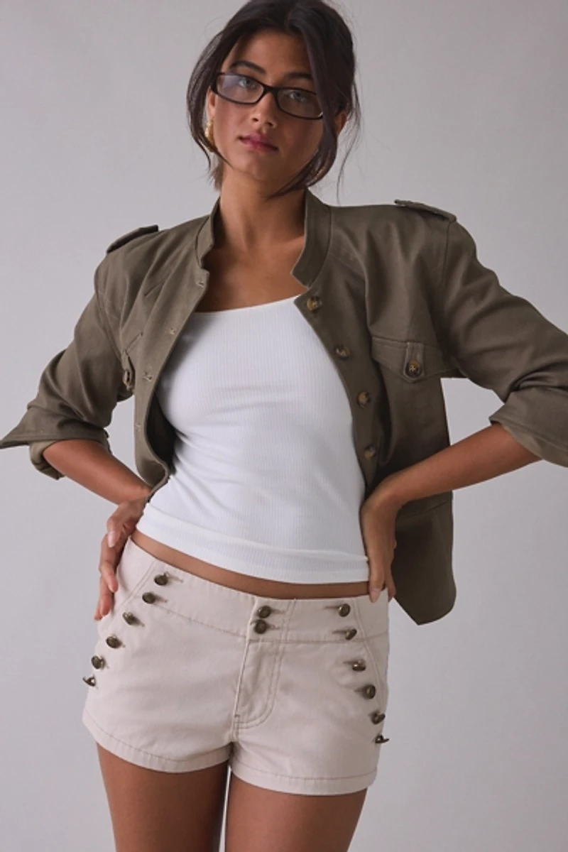 UO Casey Mid-Rise Sailor Mini Shorts