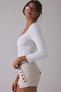UO Casey Mid-Rise Sailor Mini Shorts