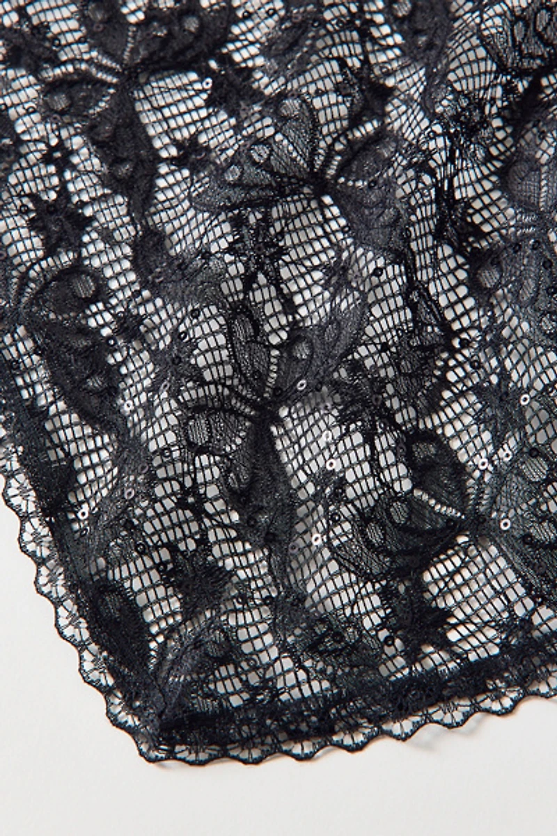 Willow Sequin Lace Headscarf