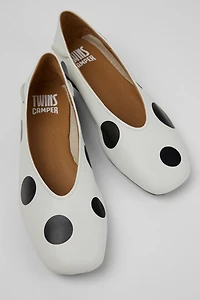 Camper Casi Myra Polka Dot Leather Ballerina Flat