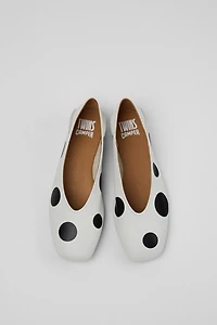 Camper Casi Myra Polka Dot Leather Ballerina Flat