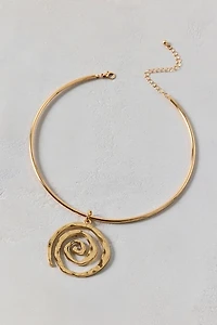Belize Metal Pendant Wire Choker Necklace