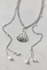 Pearl Shell Faux-Wrap Necklace
