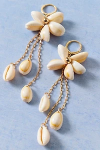 Shell Flower Statement Dangle Earrings