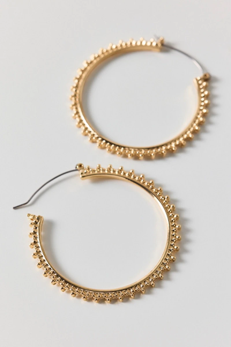 Sunburst Textured Hoop Earrings