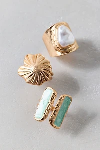 Big Waves Statement Rings Set