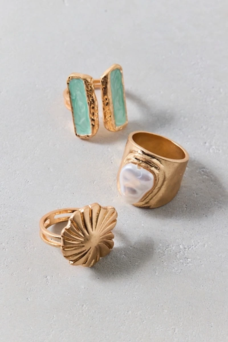 Big Waves Statement Rings Set