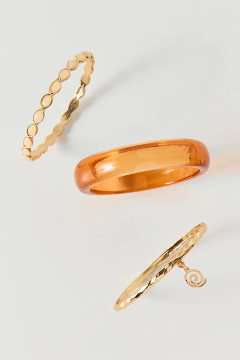Honey Gold Bangle Bracelets Set