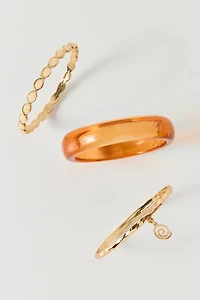 Honey Gold Bangle Bracelets Set