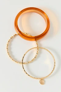Honey Gold Bangle Bracelets Set