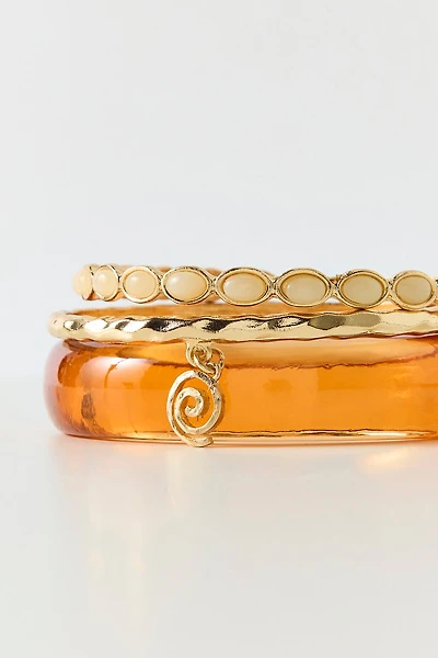 Honey Gold Bangle Bracelets Set
