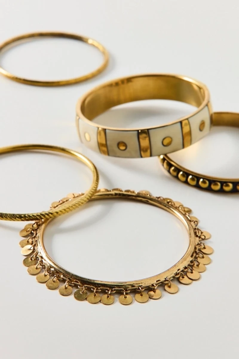 Eclectic Boho Bangle Bracelets Set