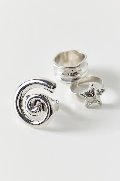 Falling Star Silver Rings Set