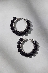 Small Beaded Hoop Earrings