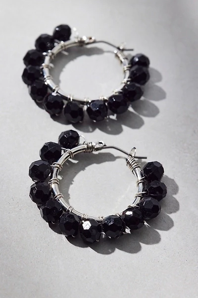 Small Beaded Hoop Earrings