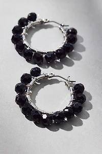 Small Beaded Hoop Earrings