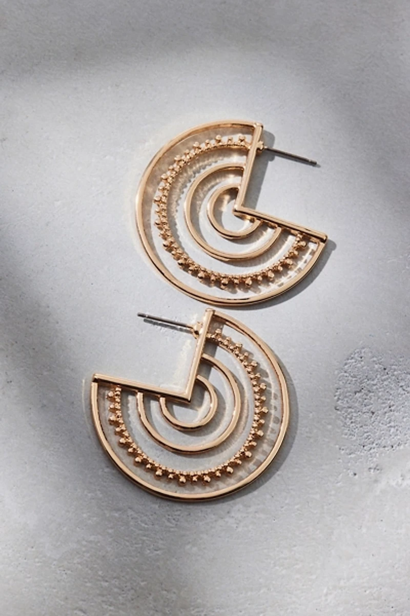 Saturn Statement Metal Hoop Earrings