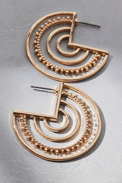 Saturn Statement Metal Hoop Earrings