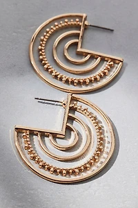 Saturn Statement Metal Hoop Earrings