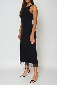 Bebe Power Mesh A-line Midi Dress
