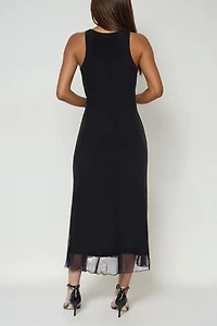 Bebe Power Mesh A-line Midi Dress