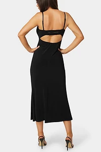 Bebe Bow Bustier Knit Slip Midi Dress