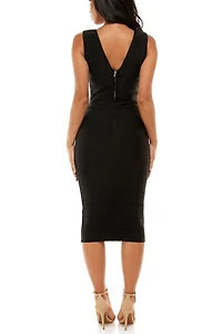 Bebe V-Neck Bandage Midi Dress