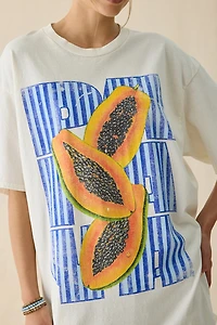 Papaya Graphic Oversized Cotton T-Shirt Dress