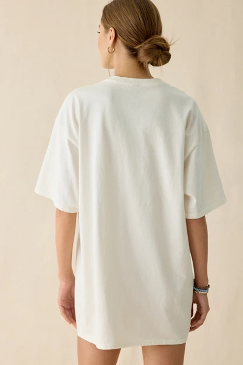 Papaya Graphic Oversized Cotton T-Shirt Dress