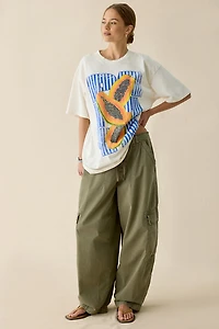 Papaya Graphic Oversized Cotton T-Shirt Dress