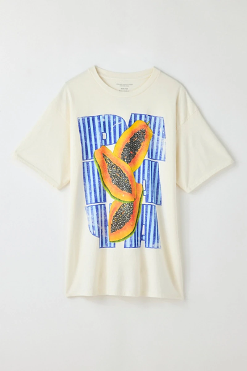 Papaya Graphic Oversized Cotton T-Shirt Dress