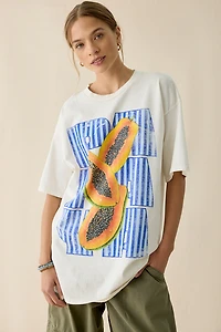 Papaya Graphic Oversized Cotton T-Shirt Dress