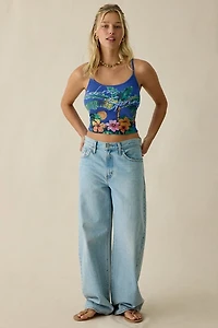 Palm Springs Rhinestone Graphic Cropped Cami