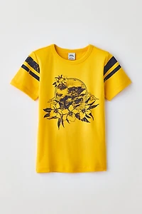 Surfer Graphic Striped Short Sleeve Cotton Slim Tee