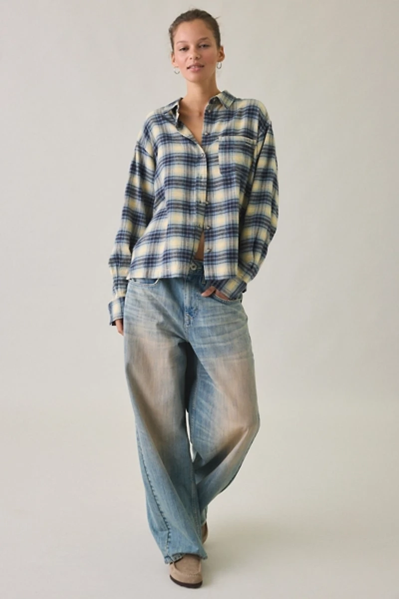 BDG Riley Oversized Flannel Button-Down Shirt
