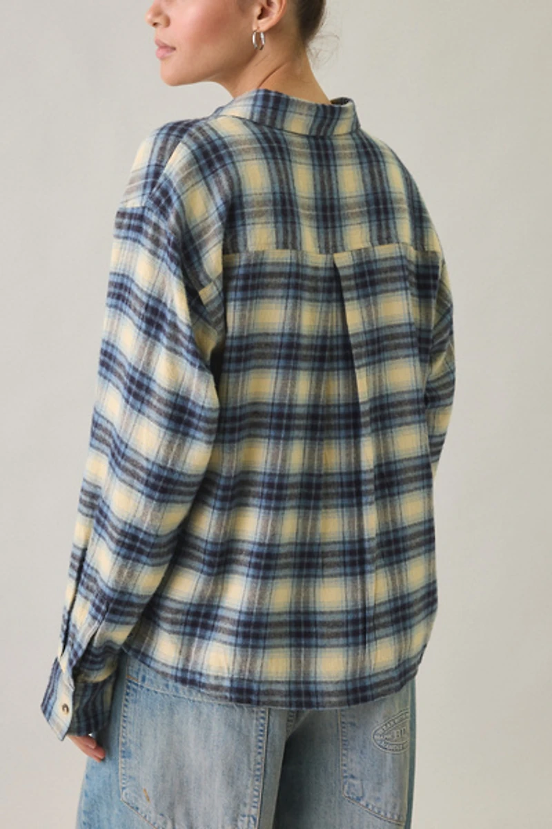 BDG Riley Oversized Flannel Button-Down Shirt