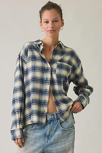 BDG Riley Oversized Flannel Button-Down Shirt