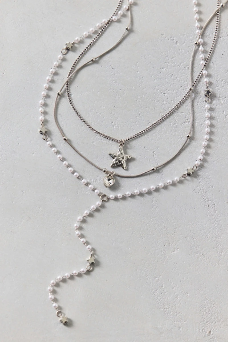 Long Lariat Layering Necklaces Set