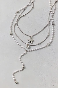 Long Lariat Layering Necklaces Set