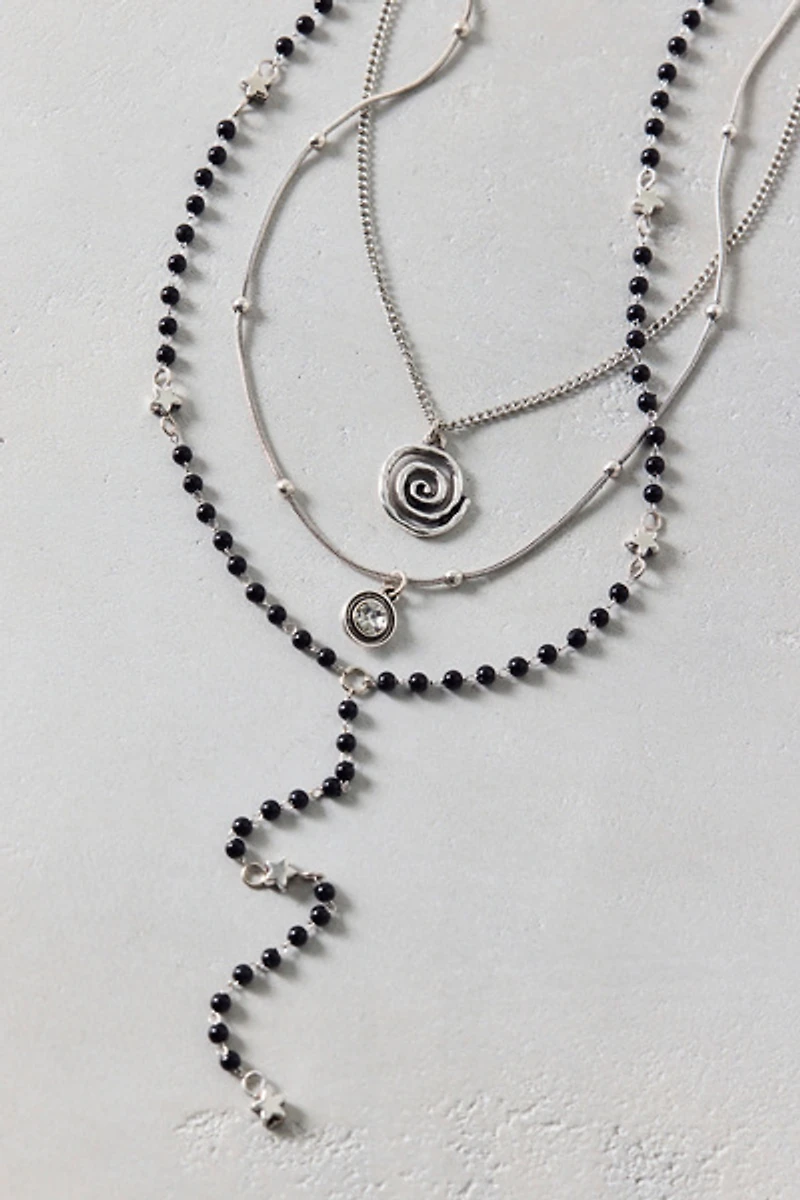 Long Lariat Layering Necklaces Set