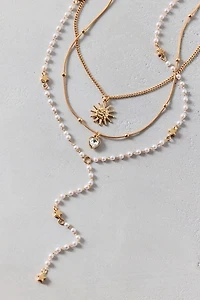 Long Lariat Layering Necklaces Set